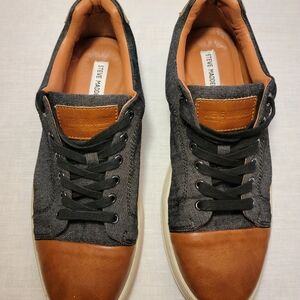 Steve Madden Men's Blue Denim and Brown Leather Casual Shoes Size 10M